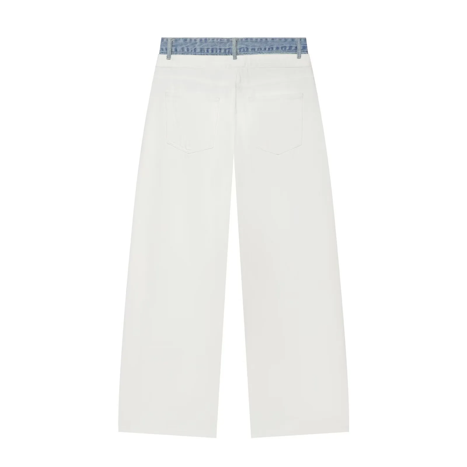 Color Block Full Length Jeans for Women in Casual Street Style featuring Polyester Fabric with Patchwork Design
