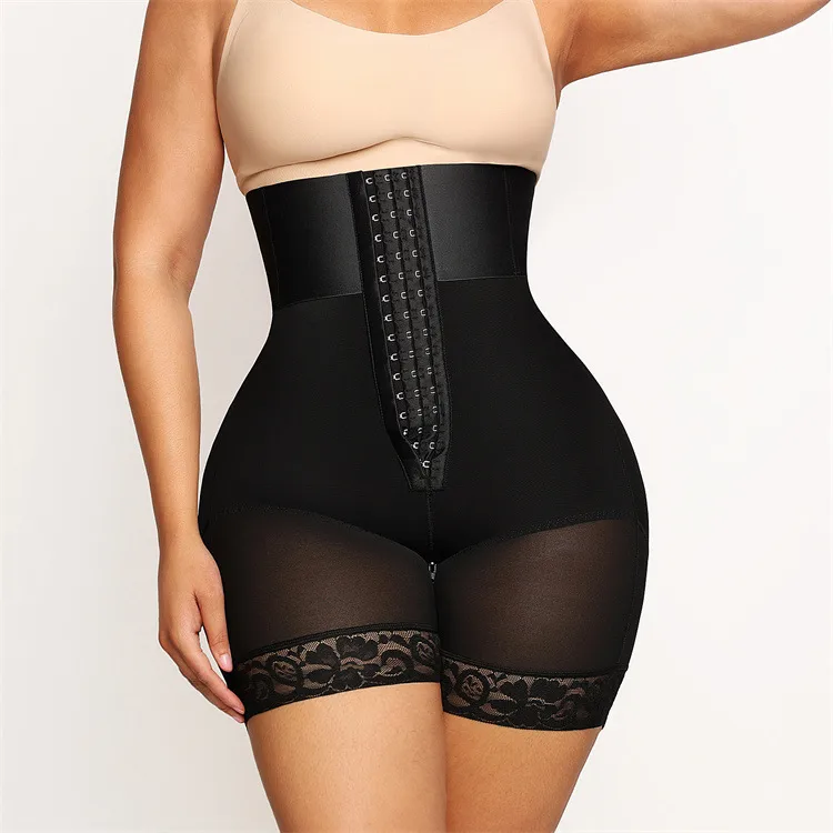 Solid Color High Waist Shaping Underwear in Nylon for Body Sculpting, Suitable for All Seasons