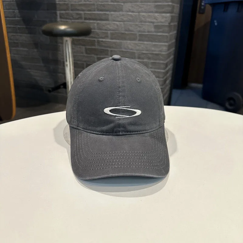 Women's Breathable Cotton Baseball Cap with Wide Brim Featuring Embroidery for Commute