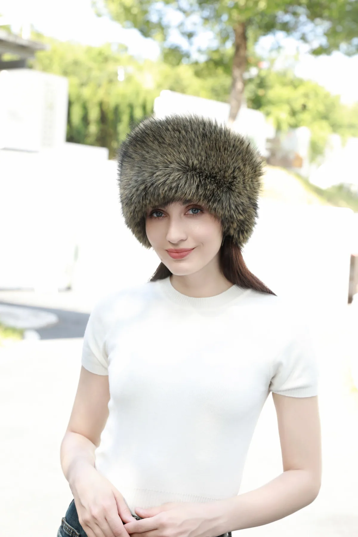 Elegant Multicolor Brown Synthetic Fibre Hair Band for Autumn and Winter