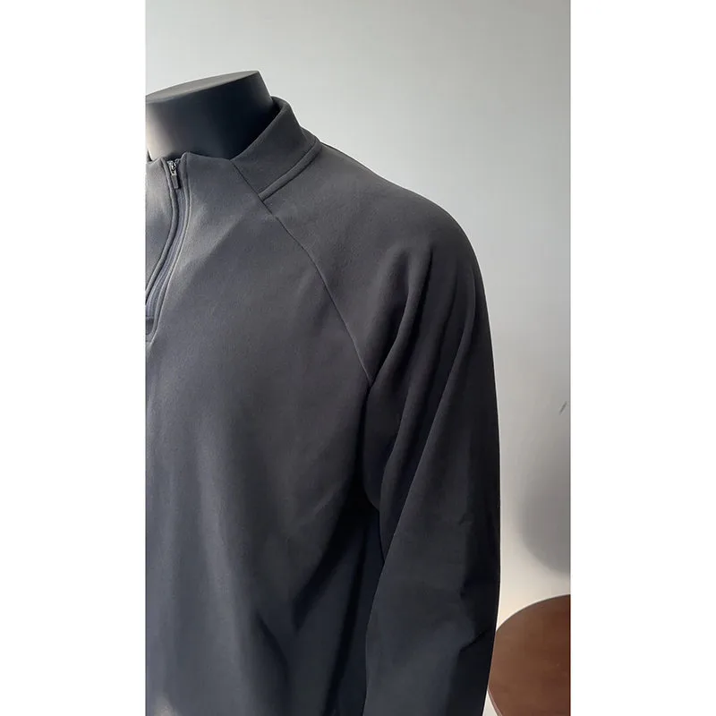 Loose Fit Solid Color Long Sleeve Pleated Cotton Blend T-Shirt for Men
