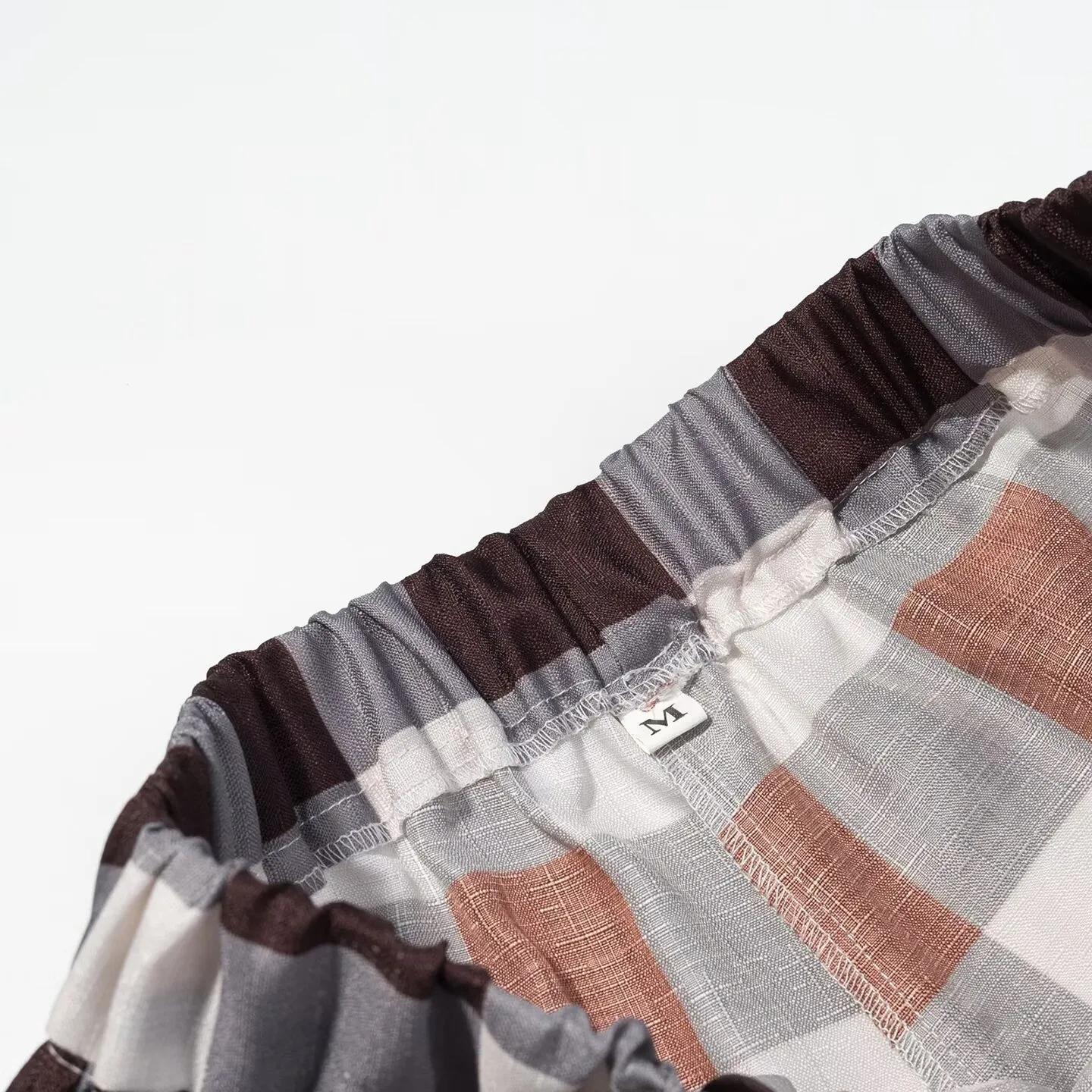 Plaid Wide Leg Full Length Casual Pants in Polyester with Contrast Collar for Streetwear