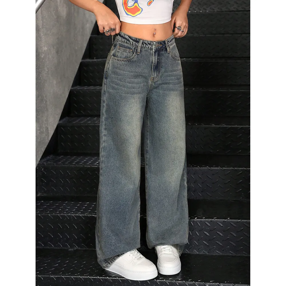 Women's Casual Full Length Denim Cotton Jeans with Micro-Elastic Stretch for Street Wear