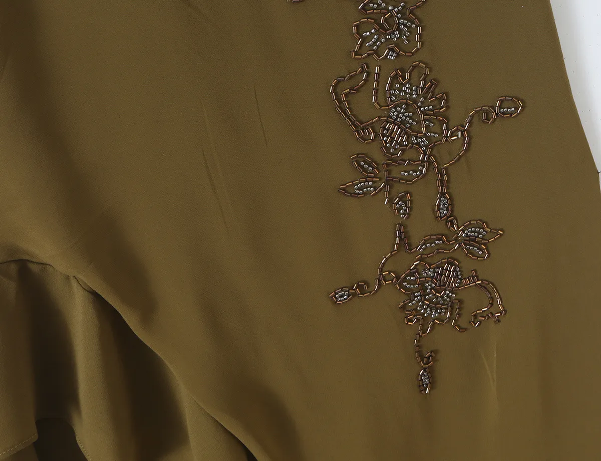 Sleeveless Halter Neck Party Dress with Embroidery in Polyester Fabric for Banquet and Streetwear