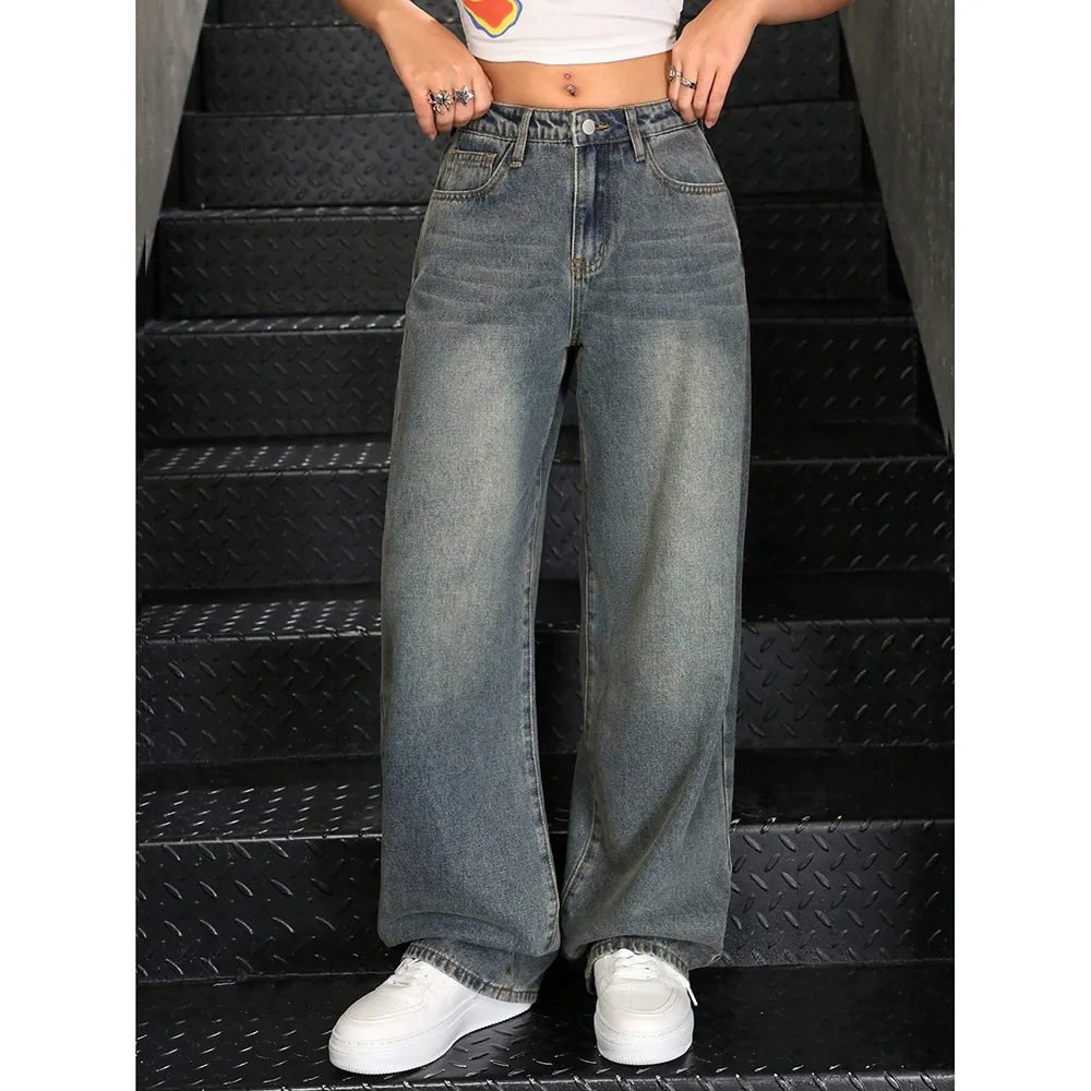 Women's Casual Full Length Denim Cotton Jeans with Micro-Elastic Stretch for Street Wear