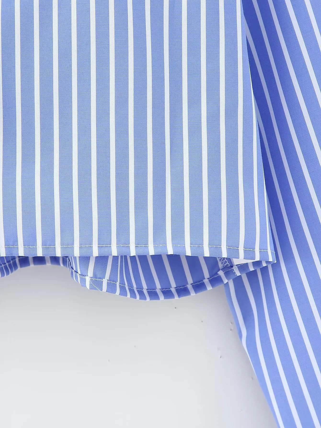Stripe Polyester Blouse with Lapel Collar and Single Breasted Closure, Streetwear Style Women's Shirt