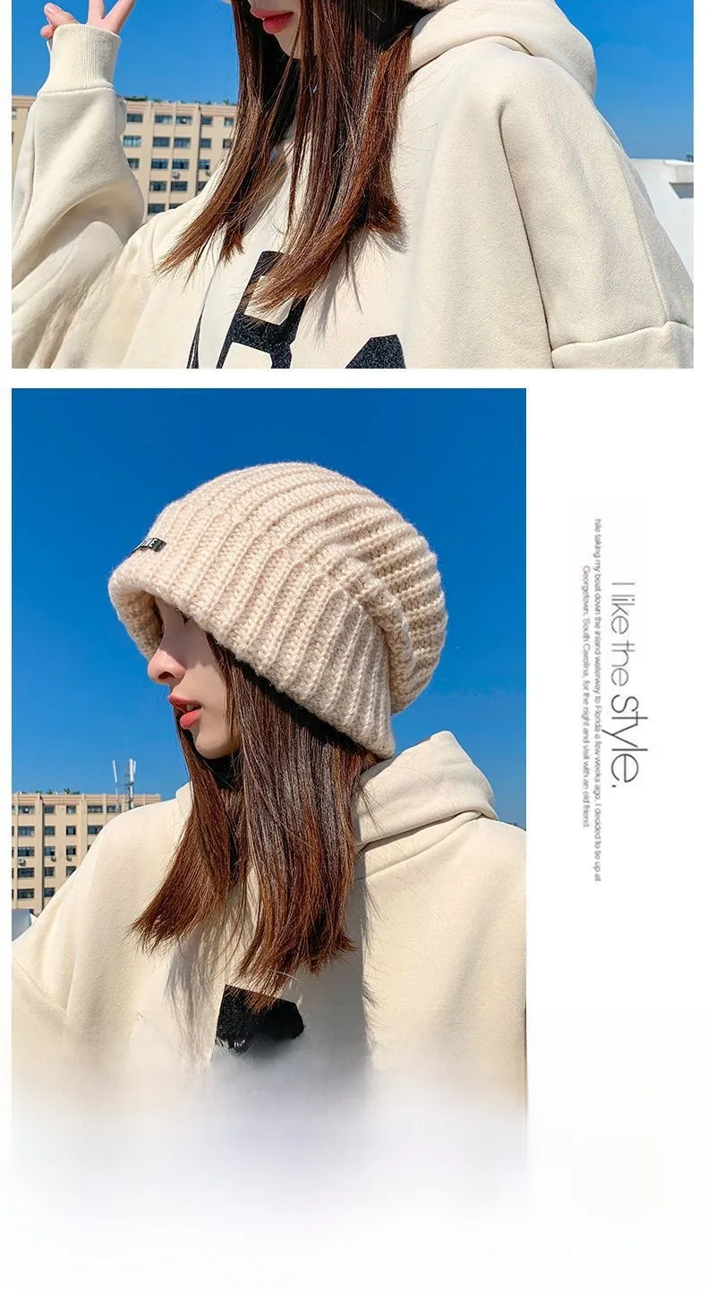 Women's Winter Knit Wool Beanie Hat Brimless for Cold Weather