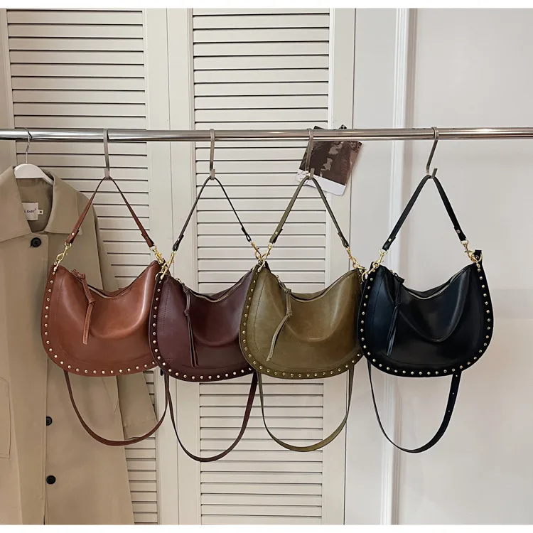 Women’s Square Splicing Shoulder Bag in PU Leather with Sewing Thread Detail and Single Shoulder Strap