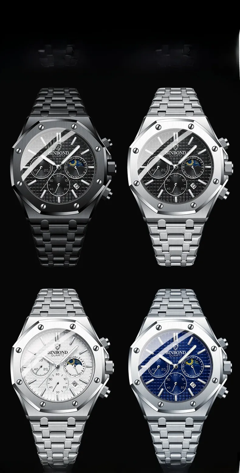 Quartz Watch with Tempered Glass Mirror, Alloy Strap, and Single Folding Buckle Featuring Pointer Display and Round Dial in Steel Color