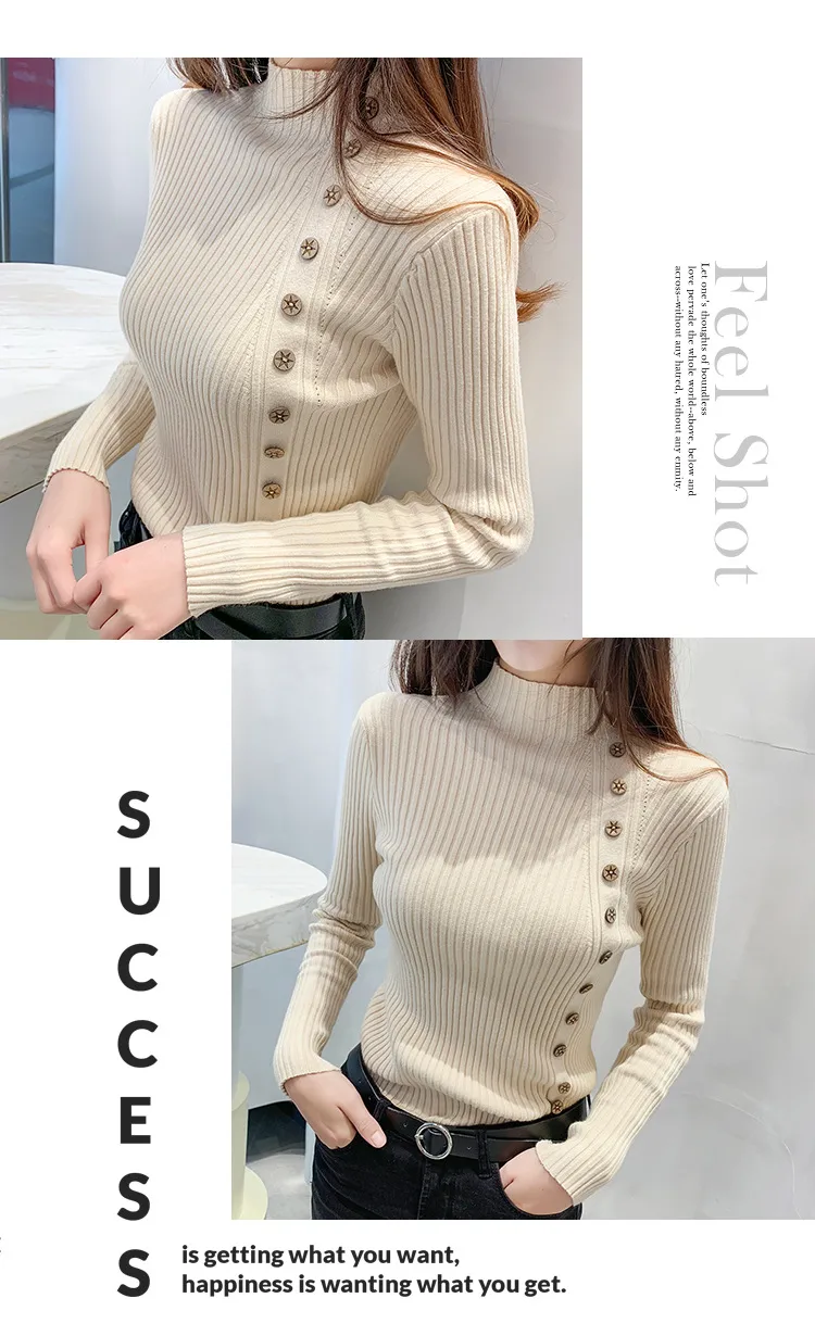 Solid Color Long Sleeve Viscose Pullover Sweater for Women