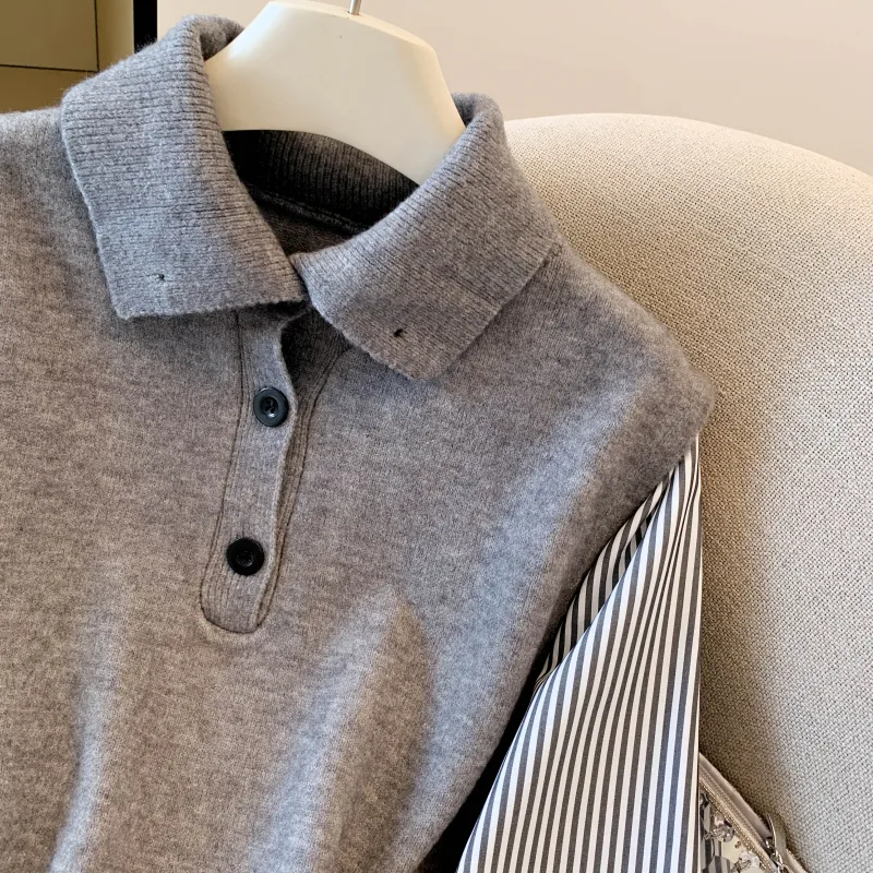 Elegant Sweater in Viscose Fiber Featuring Buckle Detail