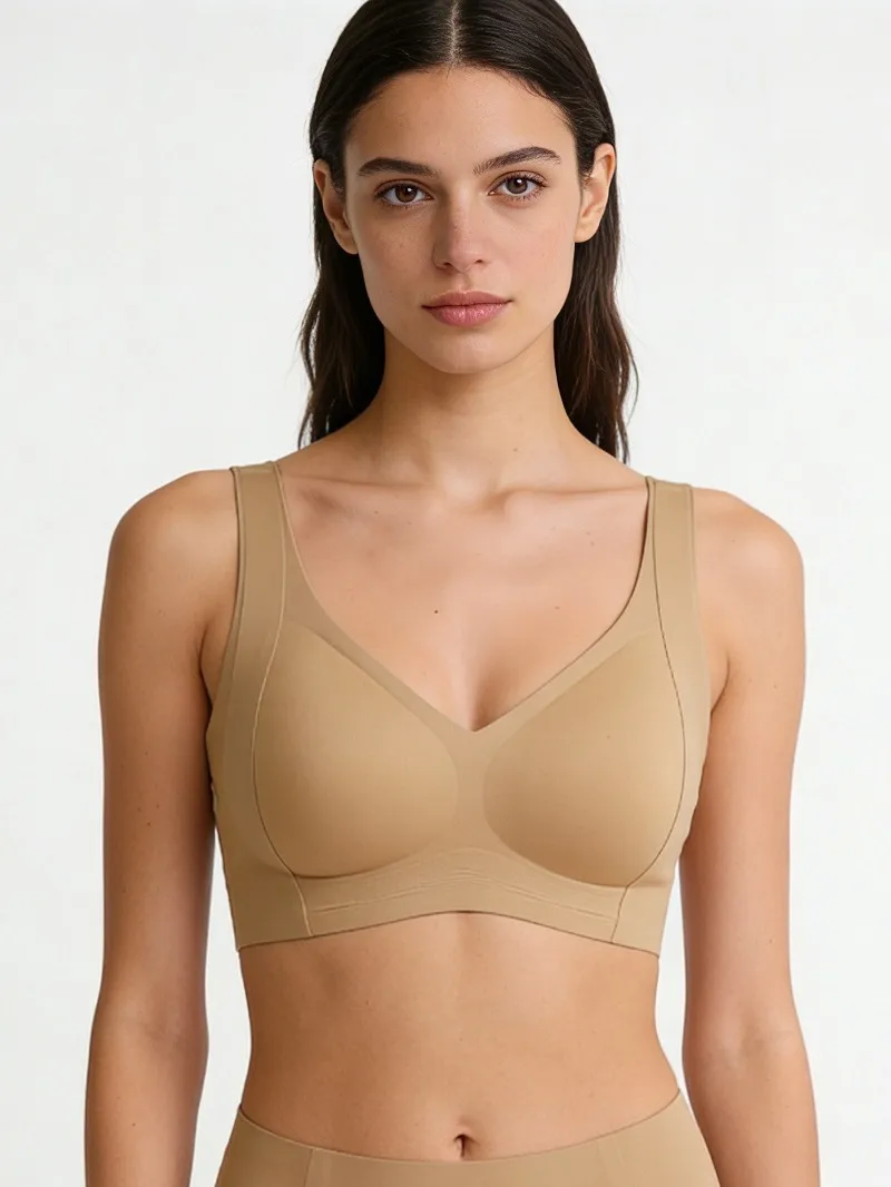 Brown U Neck Sports Casual Apparel in Nylon Fabric Featuring Backless Design for Stylish Comfort
