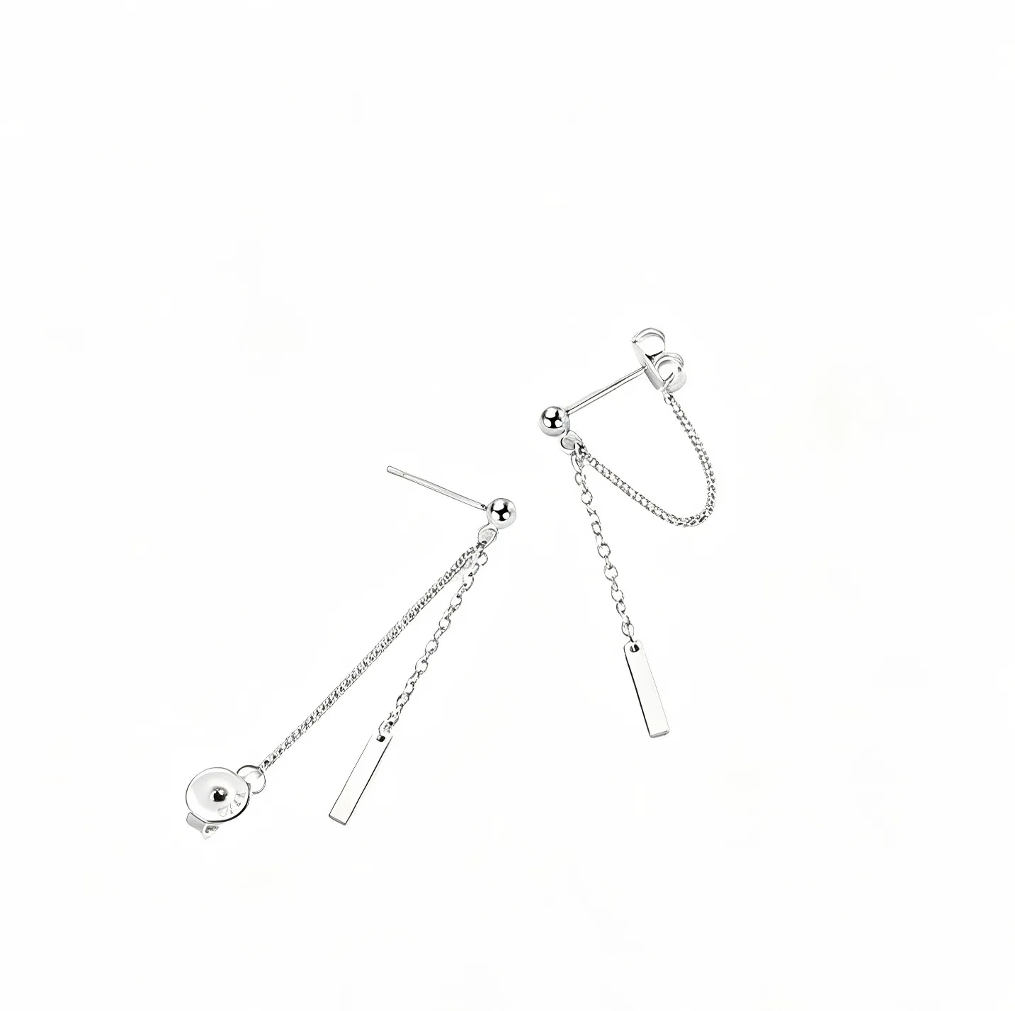 Elaborate Silver Cross Stud Earrings in 925 Sterling Silver for Unisex