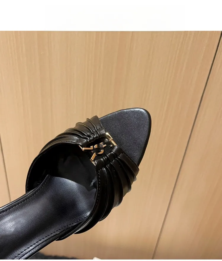Solid Color Women High Heel Sandals with Rubber Sole and Stiletto Heel Featuring Patent Leather Upper