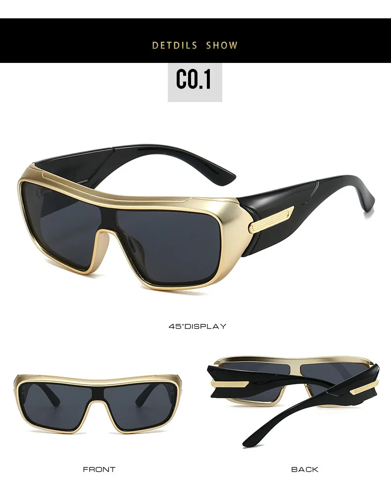 Men's Sports Sunglasses Outdoor Cycling Windproof Integrated Design Travel Cycling Suitable for Men and Women Unisex PC Lens