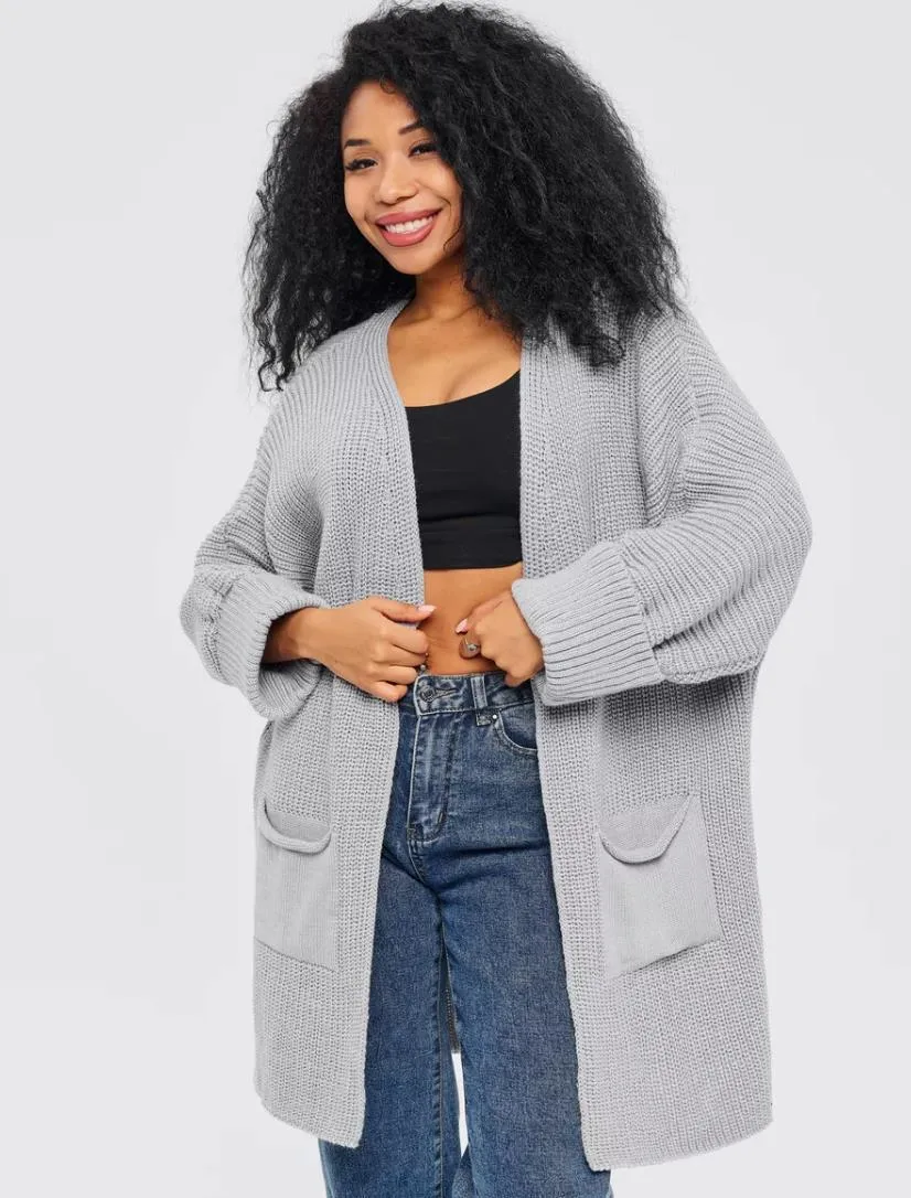 Solid Color Casual Long Sleeve Knitted Fabric Sweater for Women with Patchwork and Placket
