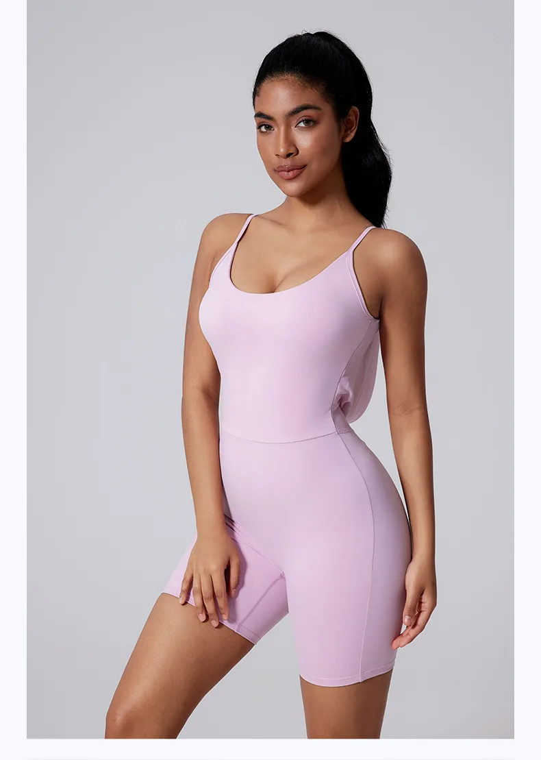 Sport Yoga Teddies for Women in Stretchy Nylon Fabric with Backless Design, Perfect for Summer