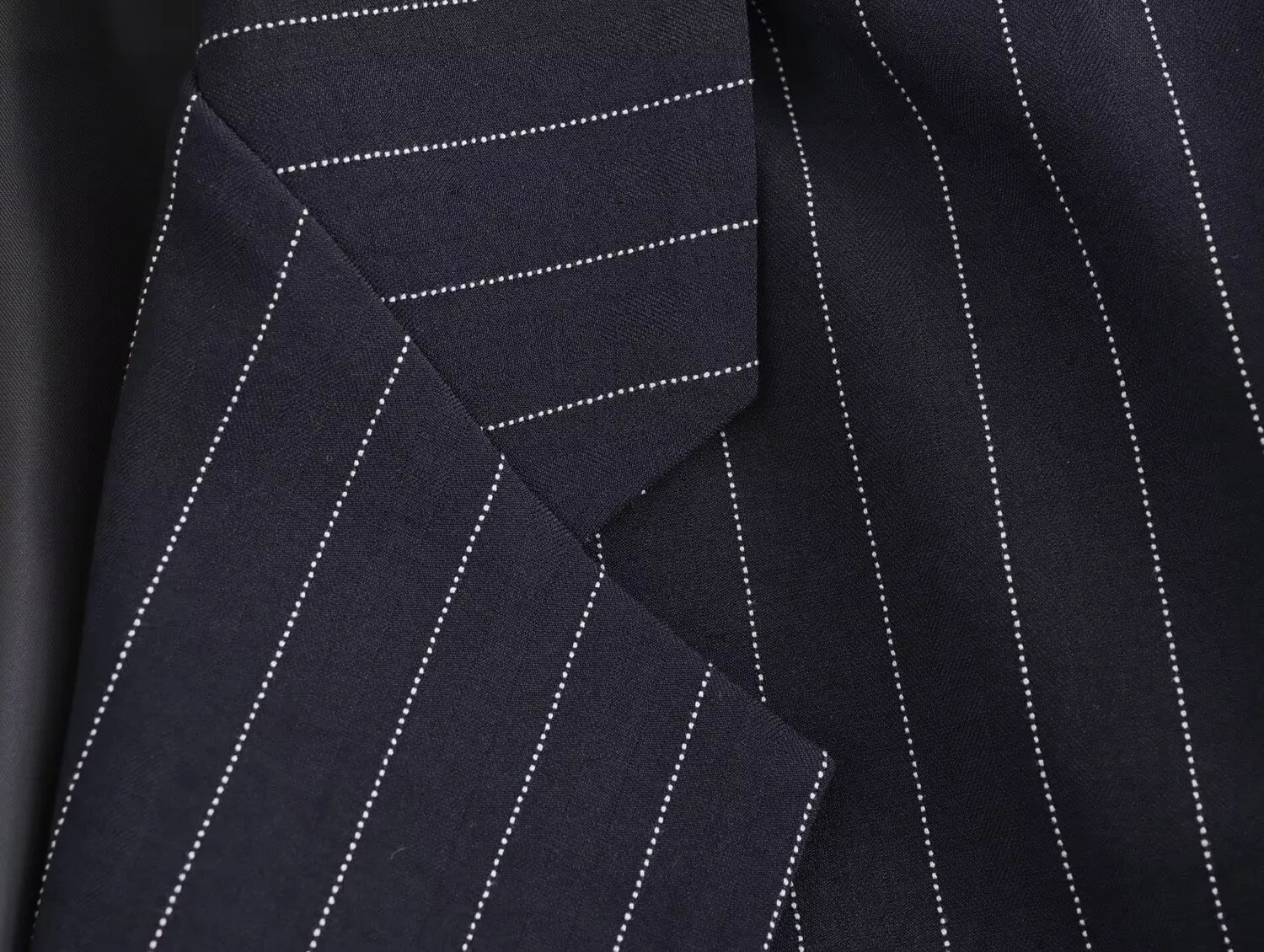 Stripe Boyfriend Long Sleeve Polyester Blazer with Double Breasted Closure and Pocket Detail