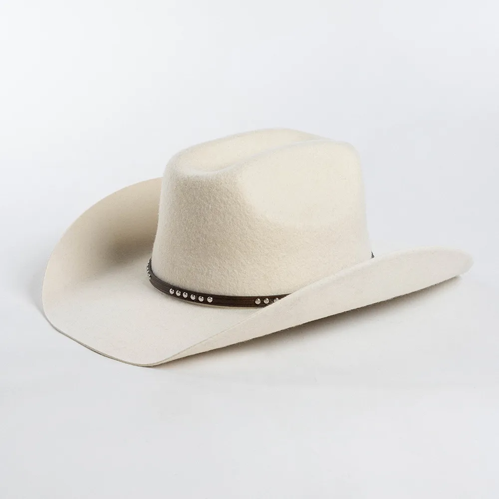 Casual Knitted Round Crown Cowboy Hat for Autumn