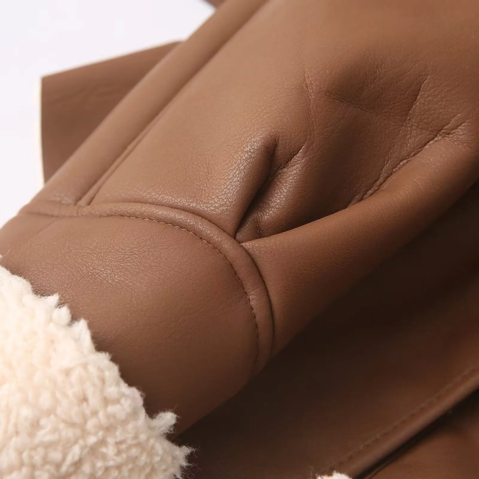Women's Casual Solid Camel Polyester Long Sleeve Coat with Lapel Collar