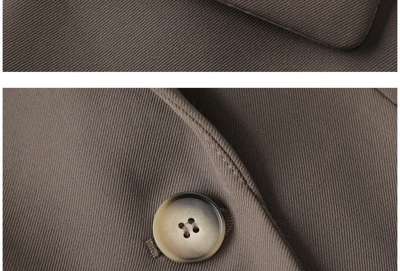 Elegant Long Sleeve Solid Color Polyester Blazer Featuring Pocket and Single Breasted Design
