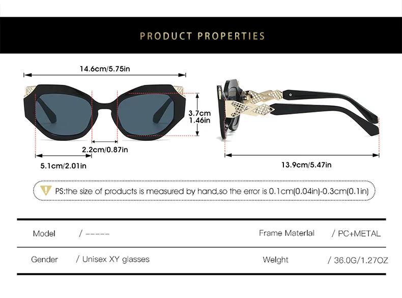 Unisex Cat Eye Sunglasses Featuring Full Frame Design with Durable PC Lens Material