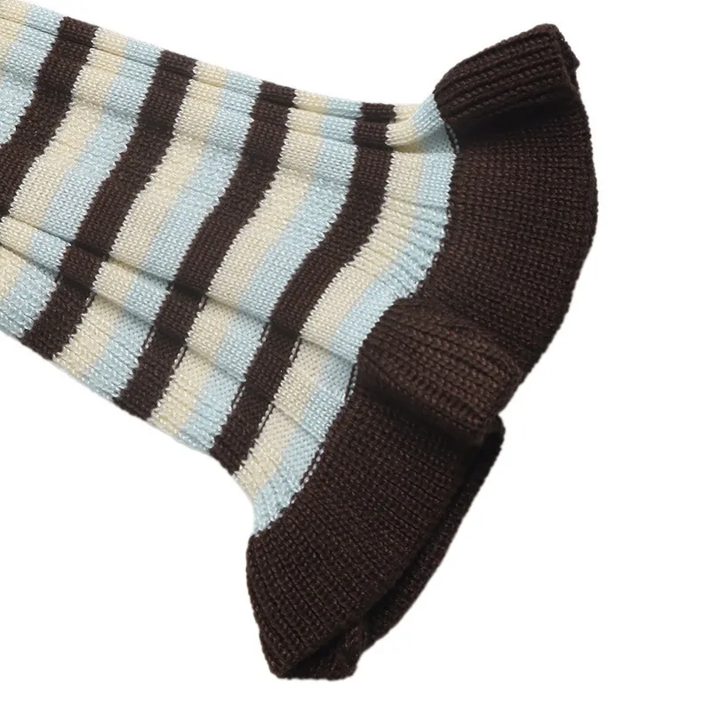 Casual Stripe Sweater with Long Sleeves, Knitted Cotton Pullover