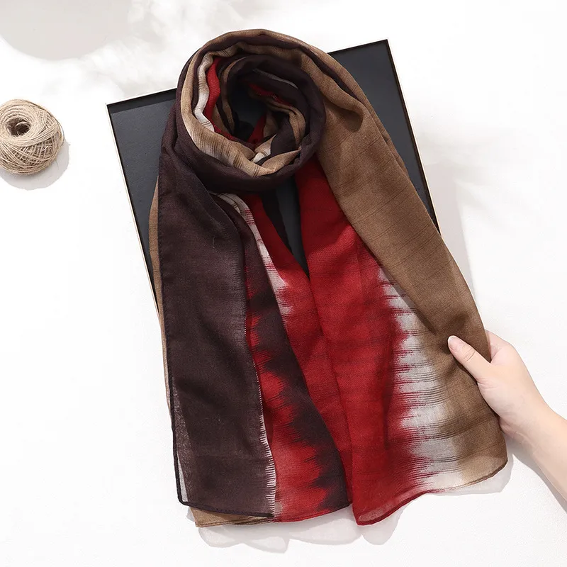 Women’s Cotton Tie Dye Scarf in Grey and Pink, Perfect for Spring and Summer