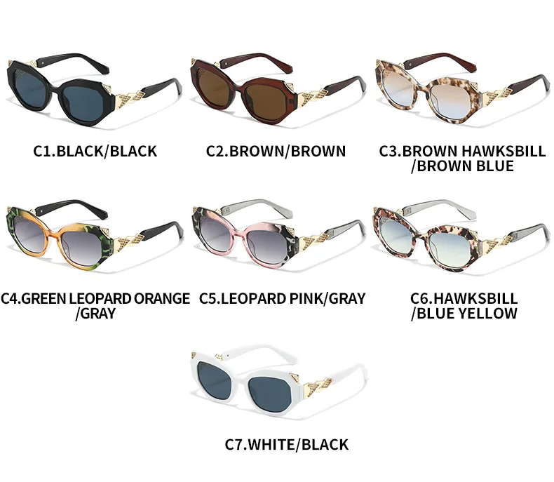 Unisex Cat Eye Sunglasses Featuring Full Frame Design with Durable PC Lens Material