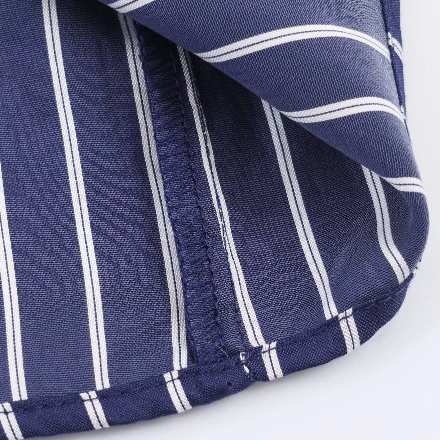 Stripe Blouse for Women in Vintage Style with Puff Sleeve, Polyester Fabric, Featuring Single Breasted Closure and Shirt Collar