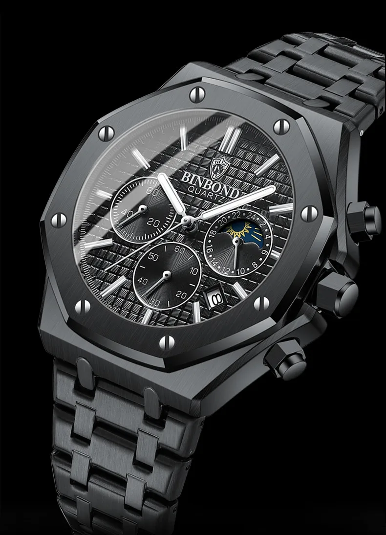 Quartz Watch with Tempered Glass Mirror, Alloy Strap, and Single Folding Buckle Featuring Pointer Display and Round Dial in Steel Color