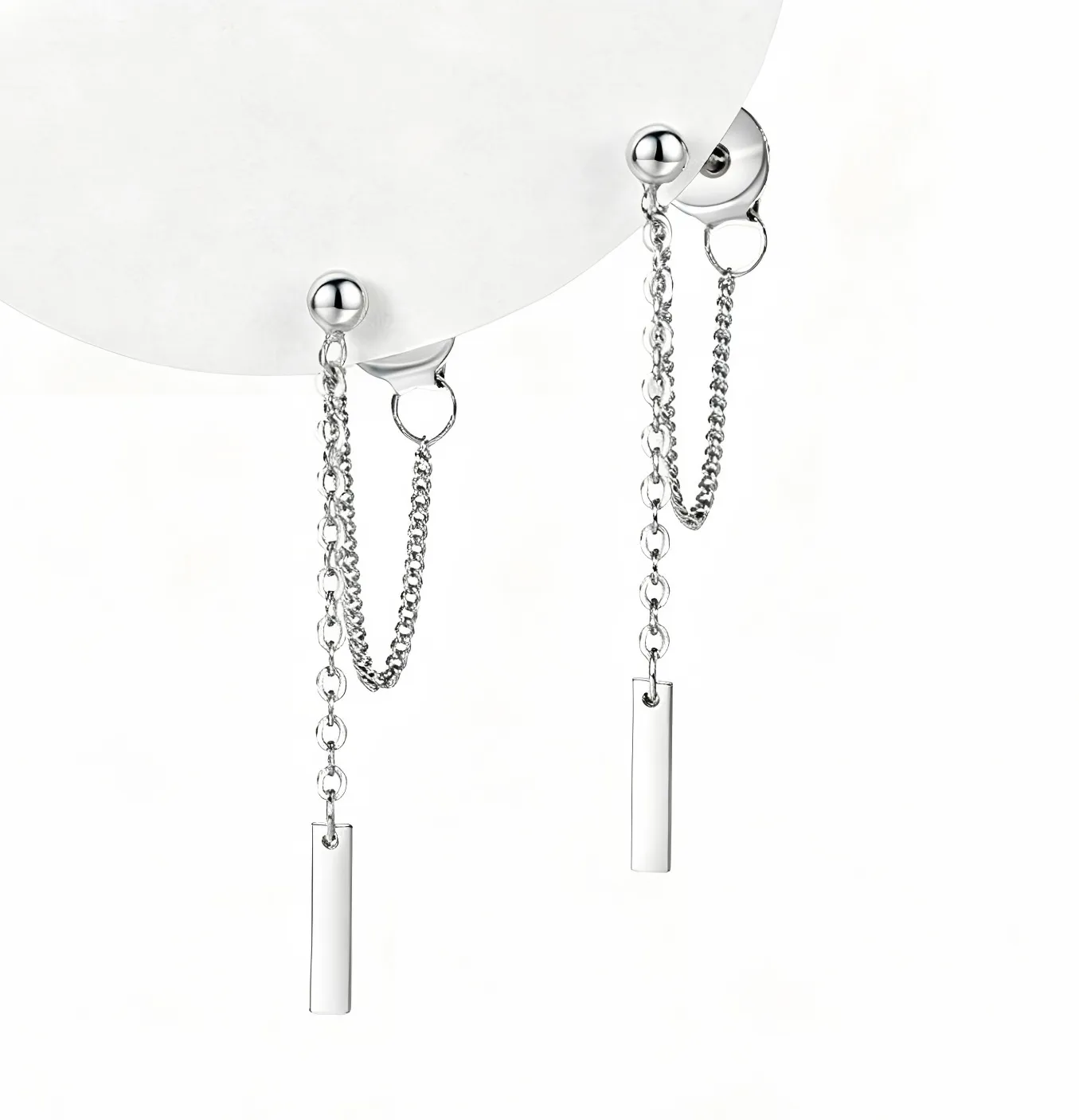 Elaborate Silver Cross Stud Earrings in 925 Sterling Silver for Unisex