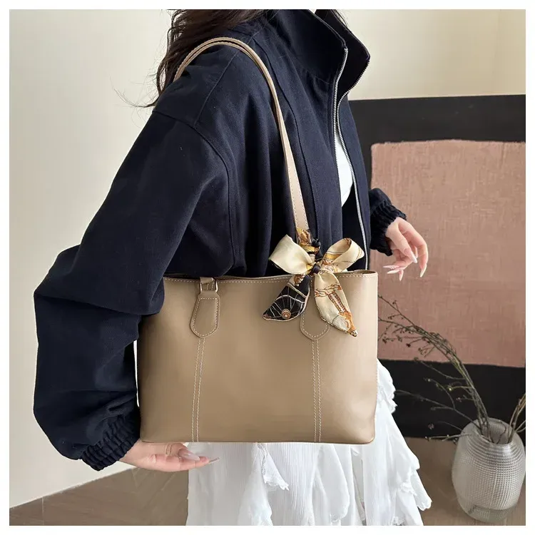 Medium Square Urban Minimalist PU Shoulder Bag with Zipper and Double Straps
