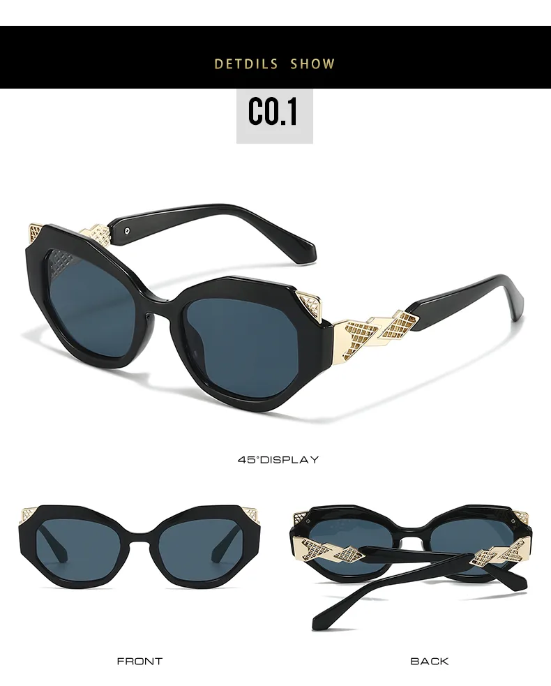 Unisex Cat Eye Sunglasses Featuring Full Frame Design with Durable PC Lens Material