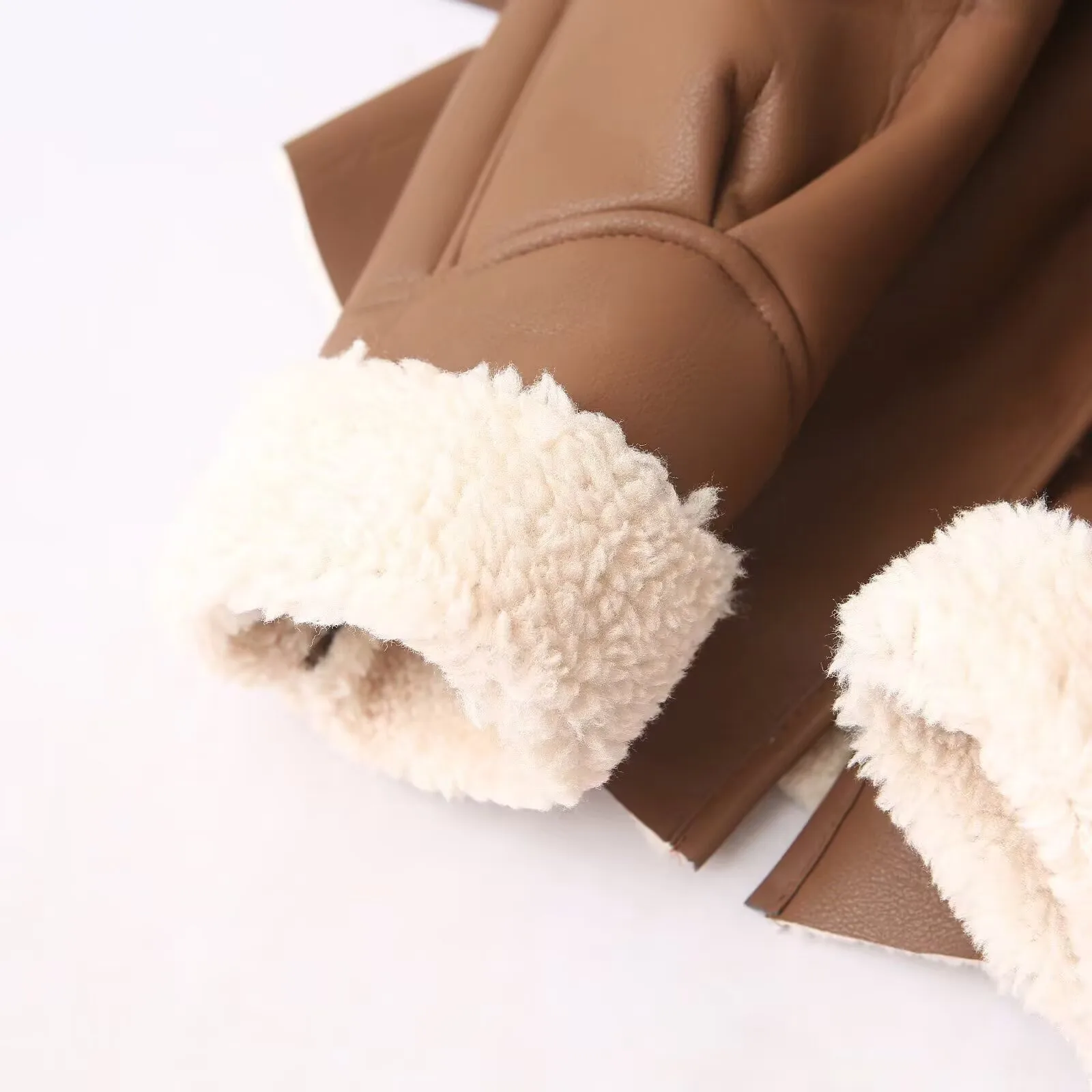 Women's Casual Solid Camel Polyester Long Sleeve Coat with Lapel Collar