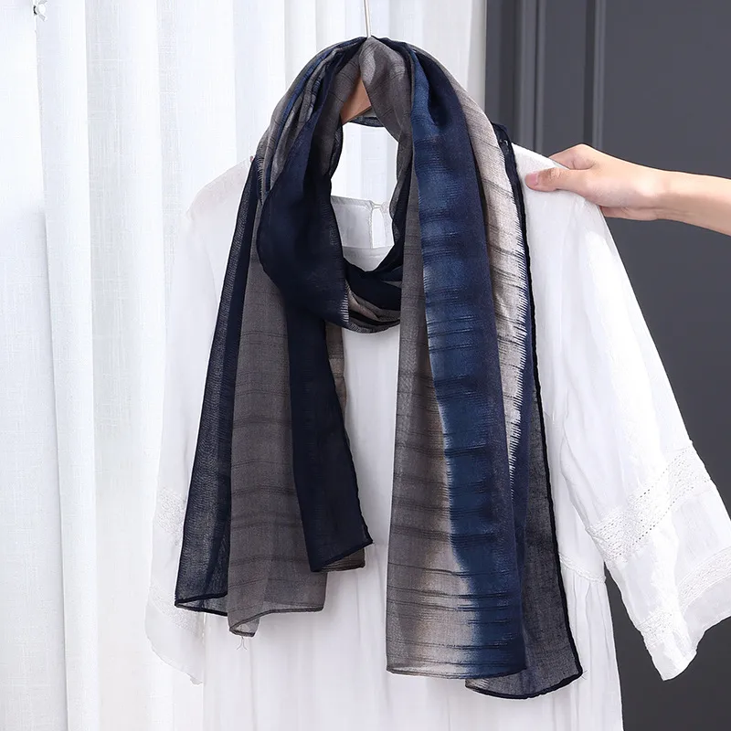 Women’s Cotton Tie Dye Scarf in Grey and Pink, Perfect for Spring and Summer