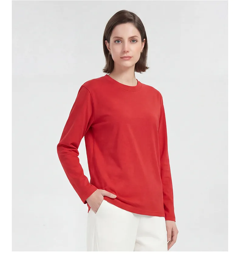 Solid Color Basic Long Sleeve Men's T-Shirt in Cotton with Splicing Craft and Pullover Design