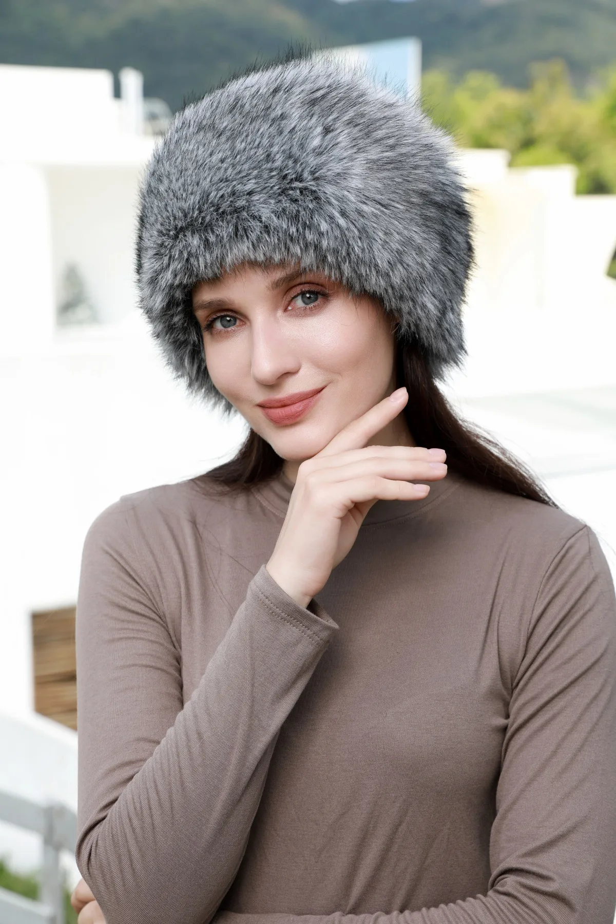 Elegant Multicolor Brown Synthetic Fibre Hair Band for Autumn and Winter