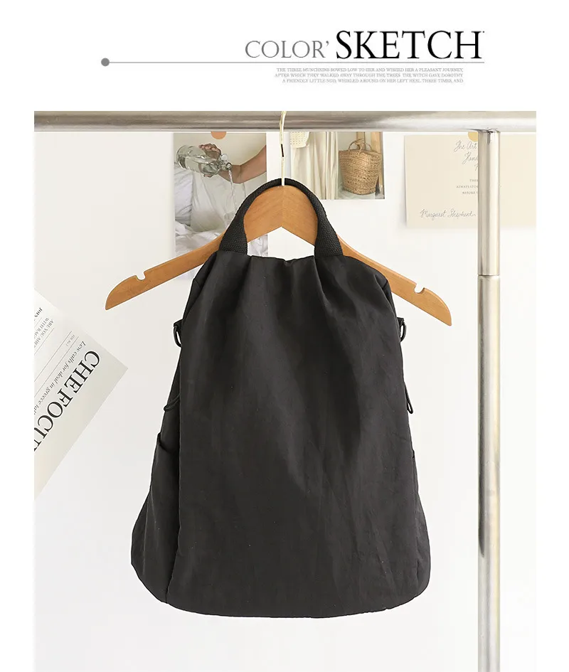 Solid Color Canvas School Backpack for Women, Soft and Comfortable, Perfect for Summer