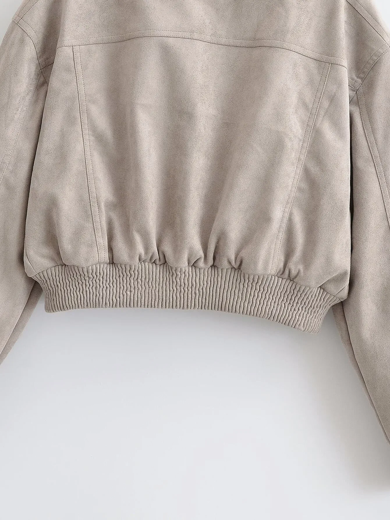 Casual Solid Color Zipper Coat Jacket with Standing Collar in Polyester Fabric
