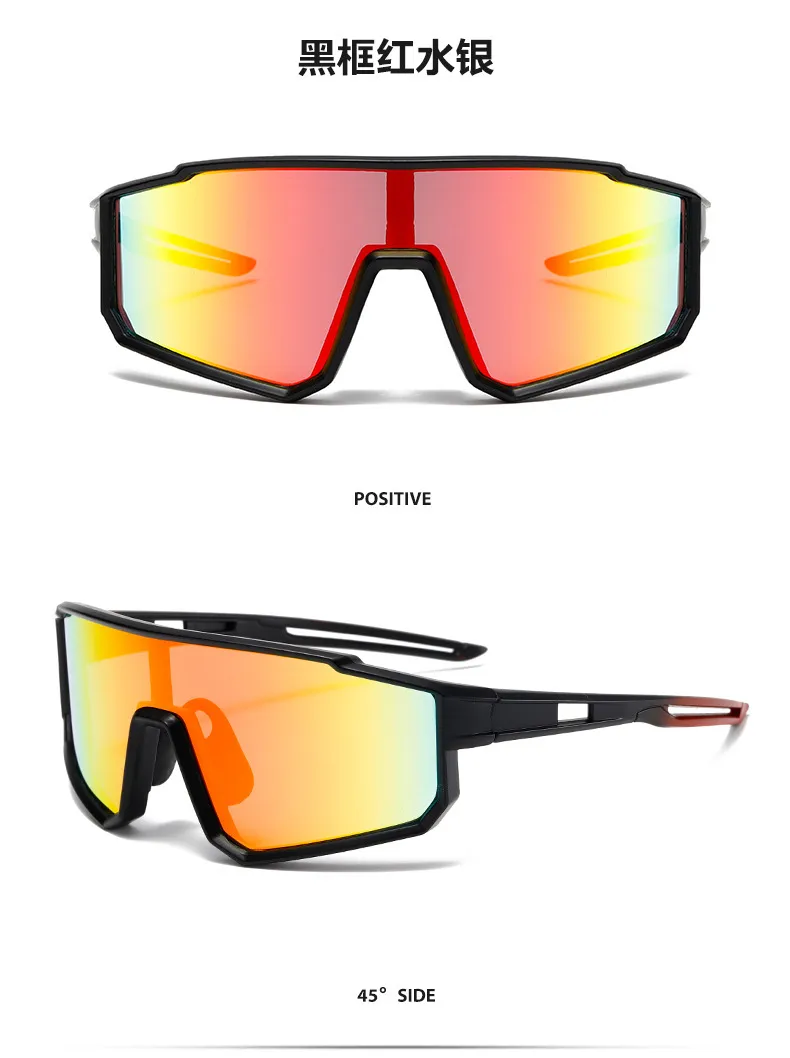 Trendy Windproof PC Cycling Glasses with White Frame Silver Mercury Lenses