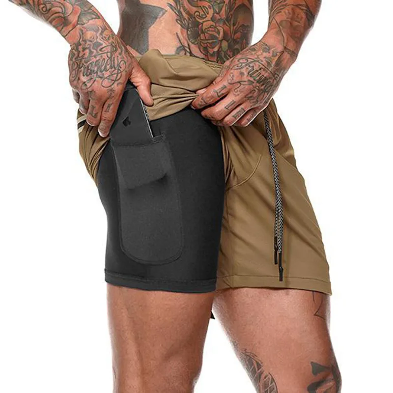 Men's Loose Fit Solid Color Knee Length Casual Polyester Shorts