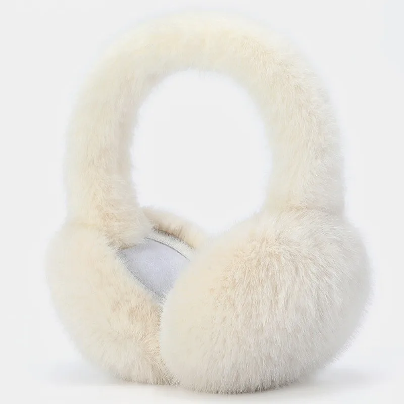 Cute Plush Solid Color Winter Earmuffs for Women Unisex Windproof Warm Ear Covers