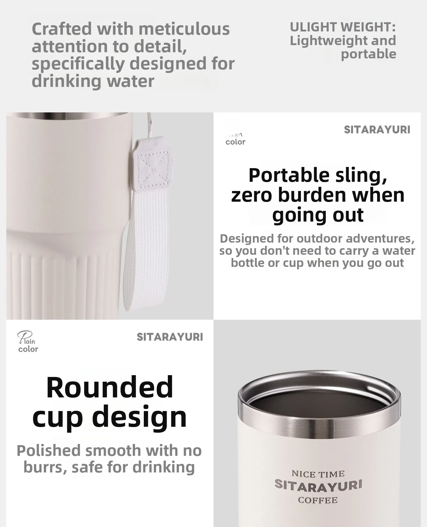 Thermos Cup Featuring 304 Stainless Steel Inner Liner and Robust 201 Stainless Steel Outer Shell, Perfect for Christmas