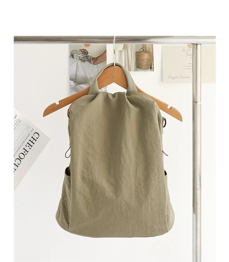 Solid Color Canvas School Backpack for Women, Soft and Comfortable, Perfect for Summer