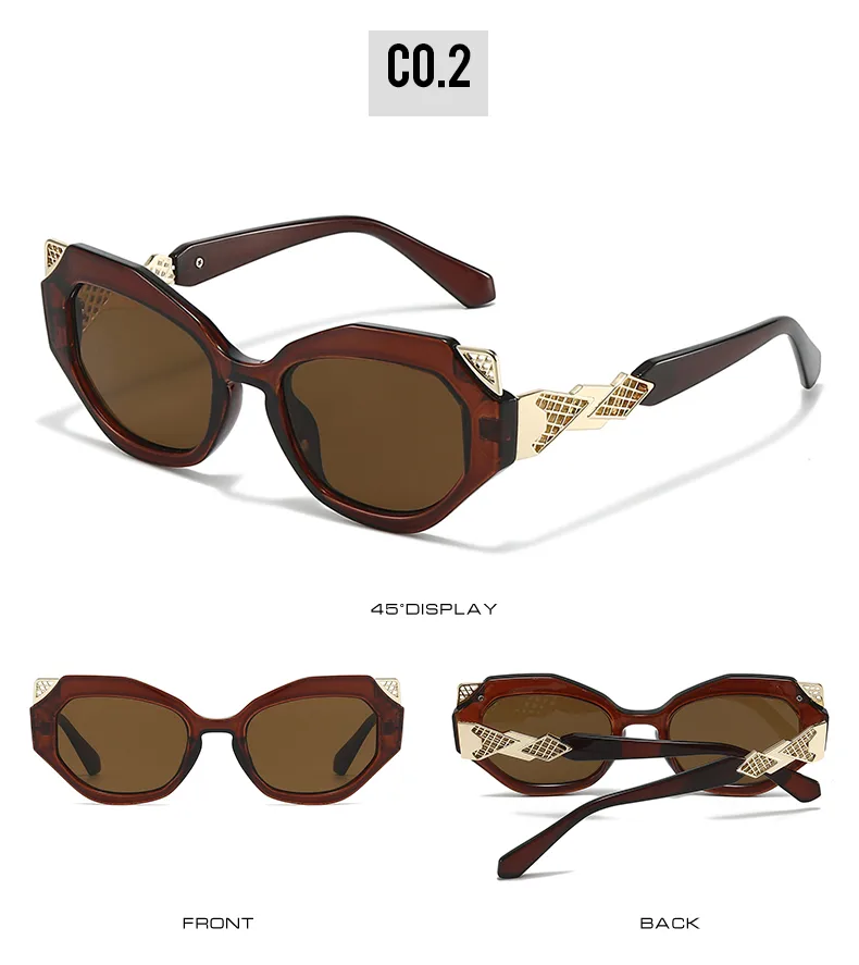 Unisex Cat Eye Sunglasses Featuring Full Frame Design with Durable PC Lens Material