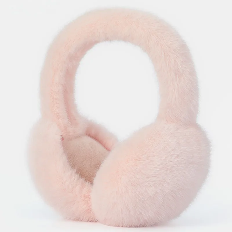 Cute Plush Solid Color Winter Earmuffs for Women Unisex Windproof Warm Ear Covers
