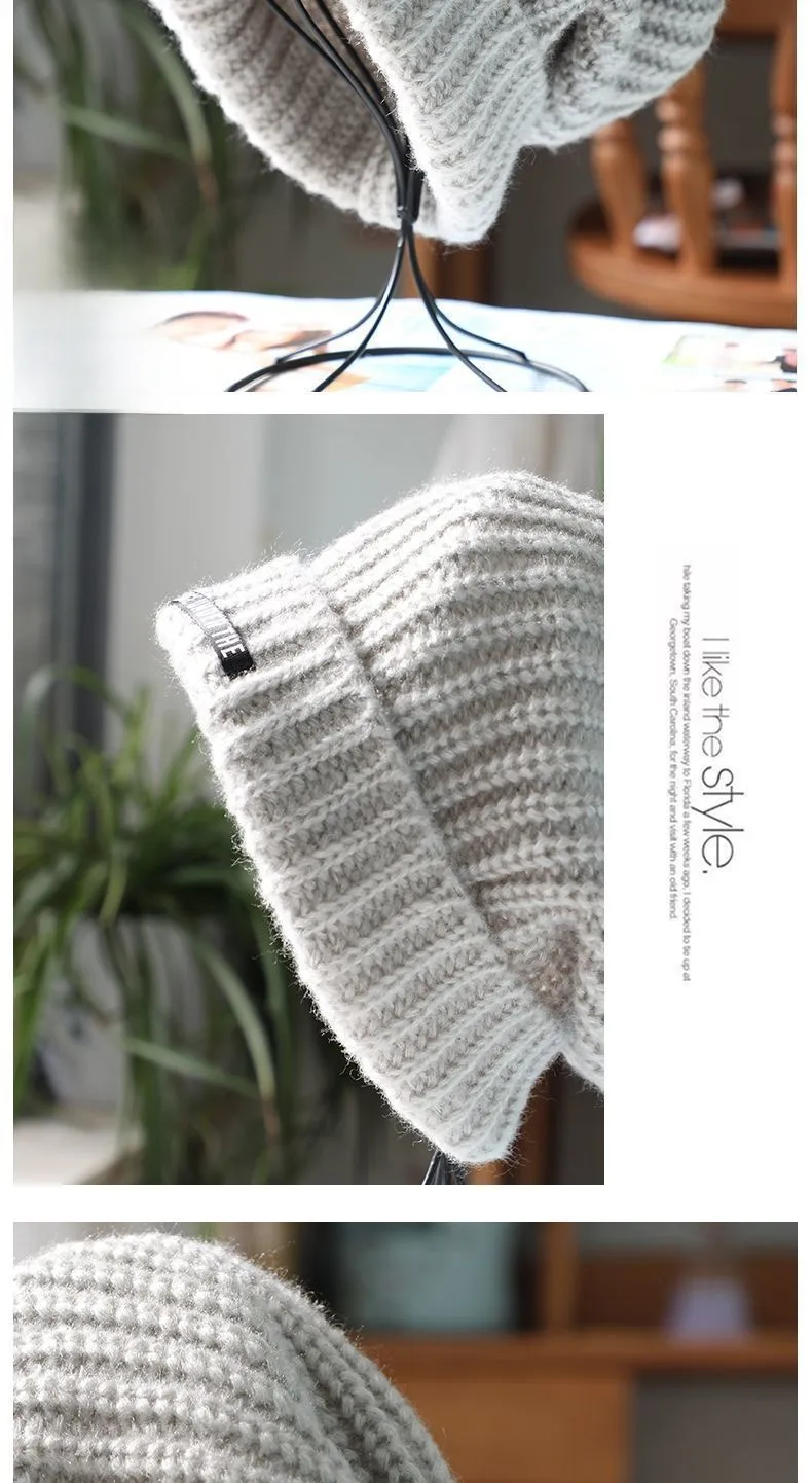 Women's Winter Knit Wool Beanie Hat Brimless for Cold Weather