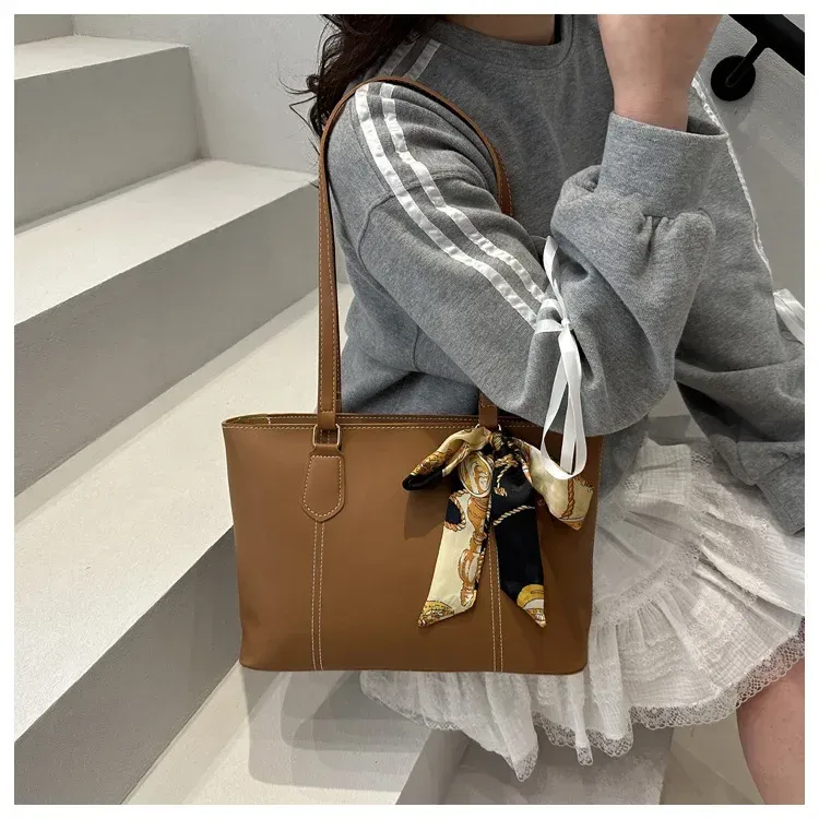 Medium Square Urban Minimalist PU Shoulder Bag with Zipper and Double Straps