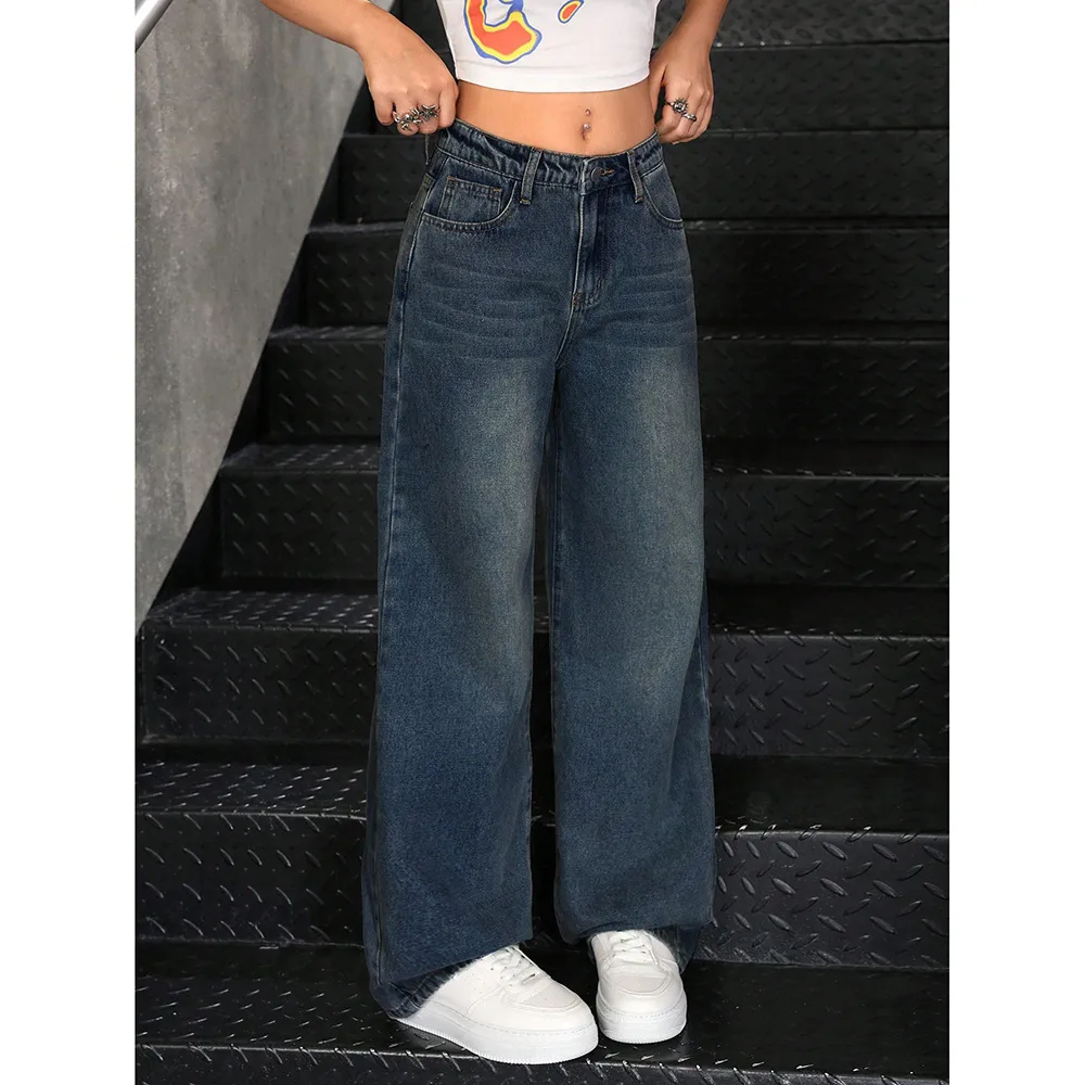 Women's Casual Full Length Denim Cotton Jeans with Micro-Elastic Stretch for Street Wear
